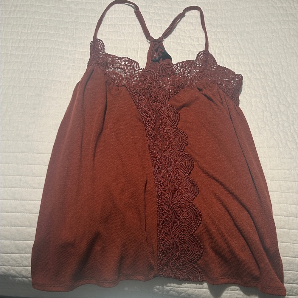 Buckle Women's Camisole with Lace Detail in Rich Brown